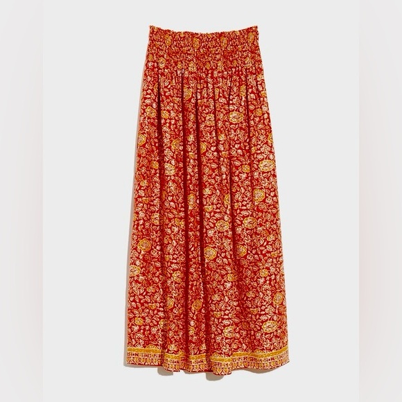 New! Natalie Martin Orange Floral Silk Bella Maxi Skirt 🧡 Small - Picture 8 of 16